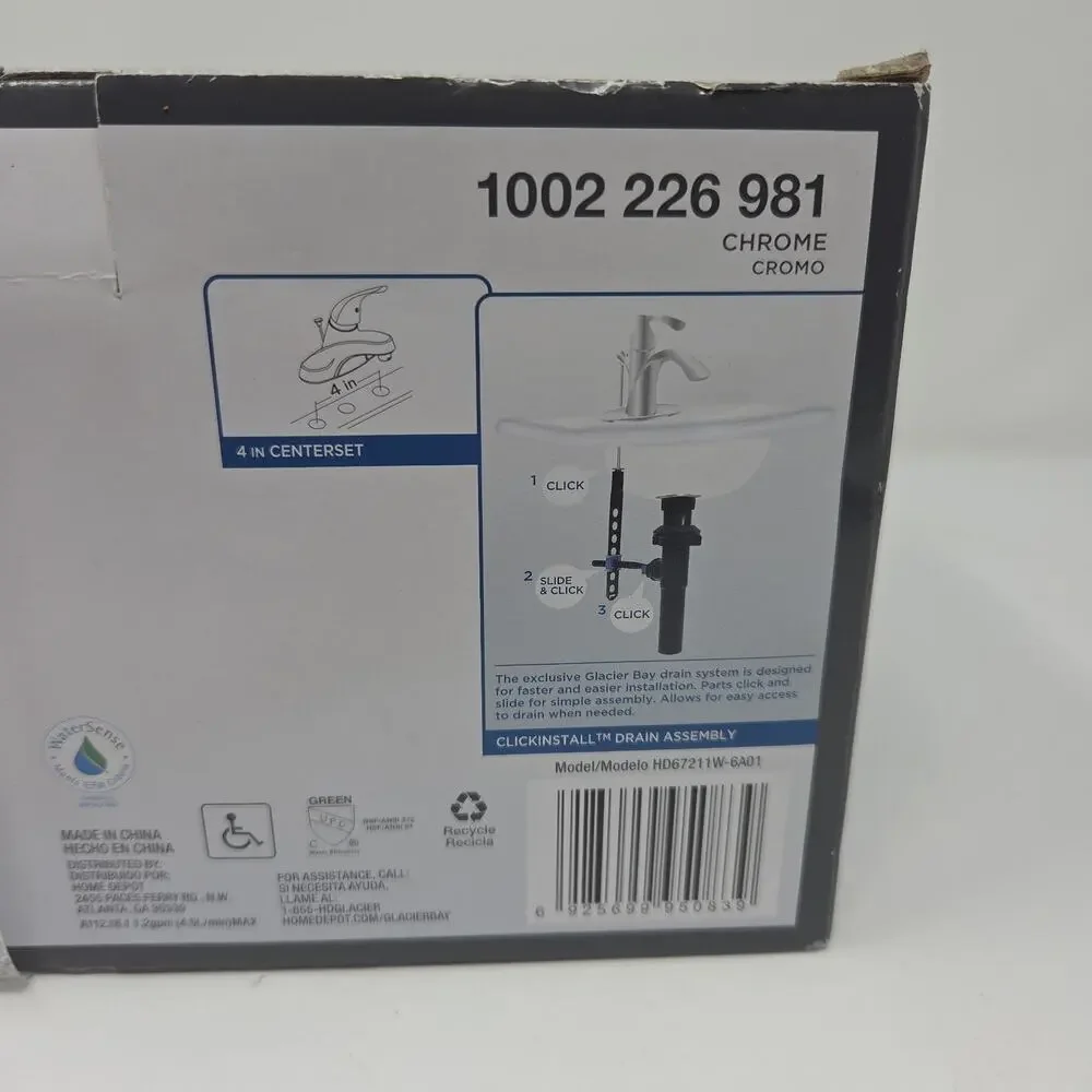 Glacier Bay Bath Faucet Aragon 1002 226 981 Chrome
